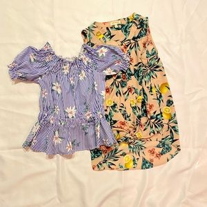BOGO lot of two flower blouses